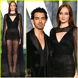 Joe Jonas & Sophie Turner Wear All Black While Stepping Out for Vanity Fair Oscars Party
