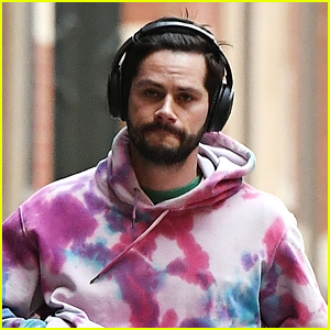 Dylan O'Brien Wears Tie Dye Hoodie with the Number 22 Bedazzled On the Back