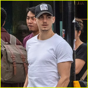 Hero Fiennes Tiffin Shows Off Muscles in Tight T-Shirt During London Outing